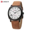CURREN 8139 Jam Tangan Pria Analog Tali Kulit Chronograph - Gambar 2
