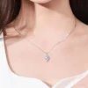 Kalung Liontin Cewek 925 Perak Sterling Silver Anti Karat Berlian Moissanite Sertifikat GRA Desain Elegan Wanita Premium - Gambar 2
