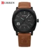 CURREN 8139 Jam Tangan Pria Analog Tali Kulit Chronograph - Gambar 4