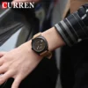 CURREN 8139 Jam Tangan Pria Analog Tali Kulit Chronograph - Gambar 7