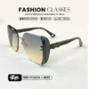 【Free 3 in 1 set)】Kacamata Hitam Sunglasses Frameless Style Geometri Bahan Metal+TR-90 Wanita Modern Beauty Miror - Gambar 4